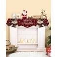 thumbnail image 2 of Red Plaid Snowman Christmas Fireplace Mantel Scarf Table Runner, Xmas Snowflake Funny Rustic Winter Garland Mantel Top Tablerunners Dresser Scarves Cover for Windows Party Living Room 70''x17'', 2 of 6