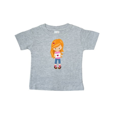 

Inktastic Valentine s Day Girl Orange Hair Girl In Love Gift Baby Girl T-Shirt