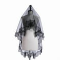 thumbnail image 4 of Halloween Black Veil Headpiece Soft Tulle Veil Breathable NonFade Unisex Accessory Haripiece for Costume Parties, 4 of 11