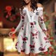 thumbnail image 5 of Vestido informal de mujer con estampado navideño de manga larga y hombros descubiertos a la rodilla para minivestido de fiesta Pompotops hdfakjf8938, 5 of 5