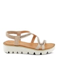 thumbnail image 2 of Patrizia Women's ZIGGED Zigzag Rhinestone Platform Stretch Back Sandals Taupe EU 40 / US 9, 2 of 5