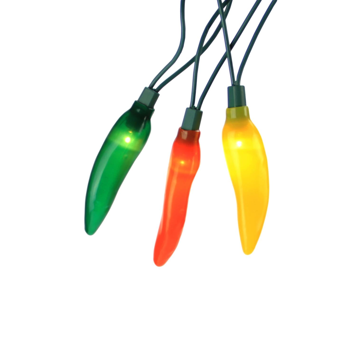 Set Of 10 Yellow Orange Green Led Chili Pepper Patio Garden Set Of 10 Yellow Orange Green Led Chili Pepper Patio Garden Novelty Lights Wire