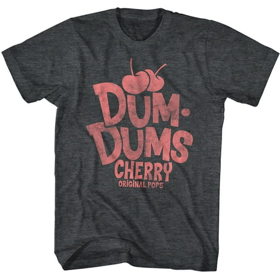 Dum Dums Red Cherry Dum Dums Black Heather Adult T-Shirt