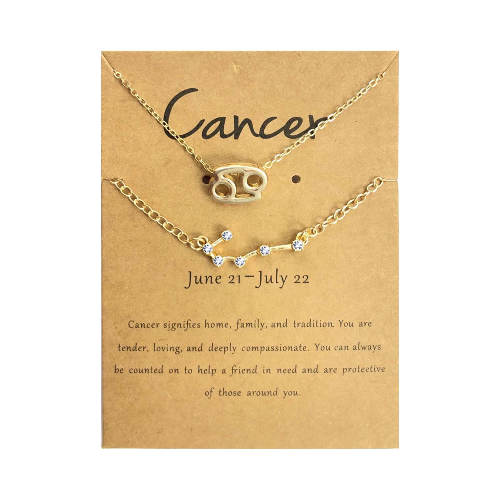 Lzobxe Necklaces for Women Twelve Constellation Necklace Diamond Bracelet + Necklace Set