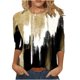 thumbnail image 2 of Pntutb Mujeres 3/4 Mangas Casual Camisas Pullover Túnica Suelta tops Estampado O-Cuello Blusa Pntutb Pntutb-5353, 2 of 5
