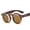 Brown, variant on Womens Retro Round Steampunk Sunglasses Fashion Metal Frames Flip Cover Strong PC Metal Construction Universal