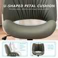 thumbnail image 5 of YOUNIKE Ergonomic Office Chair, Armless Home Chair, Swivel Desk Chair, Curved Back Vanity Chair with Leather Padded Seat, Height Adjustable, Olive Green, 5 of 8