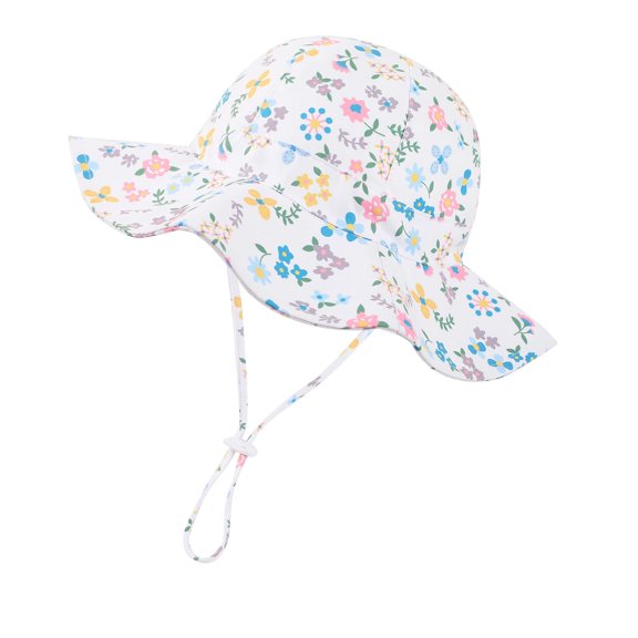 Minzimin Kids Girl Sun Hat Toddler Beach Hats with UPF 50 Protective Infant Summer Hat with Wide Brim Baby Girls Bucket Hat