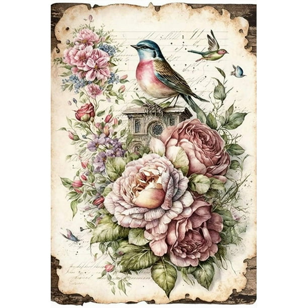Kit de pintura por números sobre lienzo, arte al óleo artesanal, canto de pájaros, flores, imagen decorativa, 40x60cm