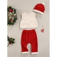 thumbnail image 4 of Qiylii Baby Christmas Plush Clothes Set, Sleeveless Vest + Trousers + Hat, 4 of 8