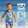 thumbnail image 2 of Elutong Toddler Boy Summer Clothes, 1-6T Boy Summer Cotton Outfits Sleeveless Dinosaurs Shorts Set, 2 of 7