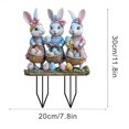 thumbnail image 4 of YWIYIUD 1PCS Vintage Easter BunnyEgg Garden Stake 2D AcrylicBunny Decorative Garden Stakes Easter Decorations Welcome Signs Rabbits Happy Easter Spring Decor for Outdoor Festival Home Party Supplies, 4 of 7