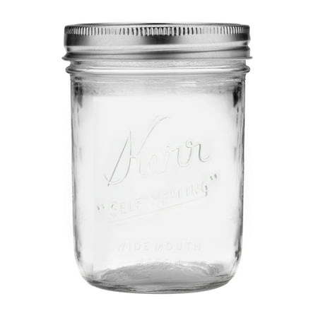 Kerr, Glass Mason Jars with Lids & Bands, Wide Mouth, 16 oz, 12 Count