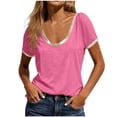 thumbnail image 5 of Aboser Short Sleeve Shirts for Women Y2K Tops Trendy Scoop Neck Basic Tees Slim Fitted Casual Tshirts Summer Going Out Top 2026, 5 of 9