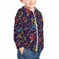 thumbnail image 2 of Kids Zip Up Hoodie for Boys Girls Toddler - peace sign bubbles dark purple Lightweight Long Sleeve 3T Boys Girl Clothes, Sun Protection Windproof Jackets Hoodie Sweatshirt, 2 of 7