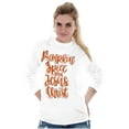thumbnail image 3 of Fall Pumpkin Spice and Jesus Christ Women Plus Size Long Sleeve Graphic Tee Brisco Brands 2X, 3 of 5