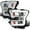 Chrome Housing Clear Lens, variant on Spec-D Tuning Black Smoke Projector Headlights w/ LED Light Bar Compatible with 2015-2017 Ford F-150, Left + Right Pair Headlamps Assembly