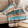 thumbnail image 4 of Throw Blanket for Couch Abstract Wood Grain Soft Fleece Flannel Blankets Cozy Lightweight Blanket for Home Sofa Living Room Turquoise Brown Bed Throws 50" x 60", 4 of 9
