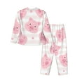 thumbnail image 2 of Goofa Cartoon Pig Printed Women’s 2 Piece Pajama Set Super,Pajamas Women's Long Sleeve Sleepwear Soft Button Down Loungewear Pjs Lounge Set Nightwear-Large, 2 of 9