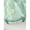 thumbnail image 6 of KelaJuan Baby Girls Rompers Dress Daisy Print Fly Sleeve Backless Mesh Tulle Skirt Hem Toddler Bodysuits Summer Clothes with Headband, 6 of 6