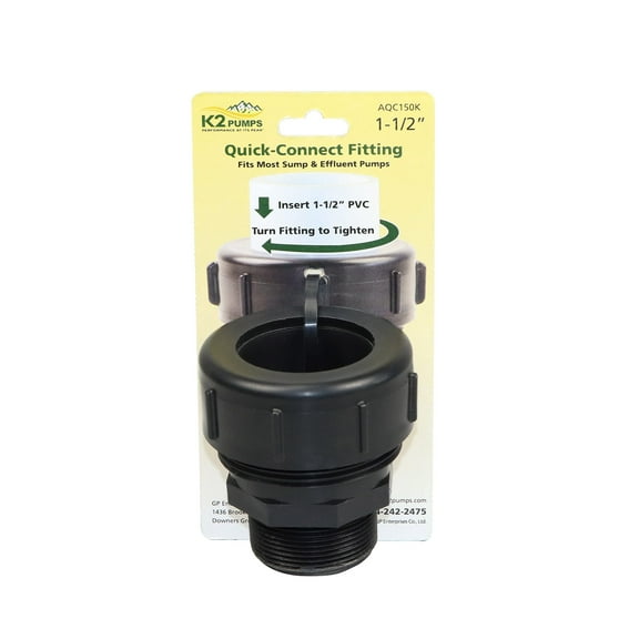 K2 Pumps 1-1/2" Quick-Connect Fitting, PVC Pipe, AQC150KE