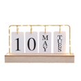 thumbnail image 1 of Metal Frame Led Lights Decor Heart Shape Top Table Calendar Wooden Base Flip Perpetual Calendar, 1 of 5