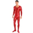 thumbnail image 4 of iEFiEL Mens Shiny Smooth Jumpsuit Long Sleeve Full Body Length Bodysuit for Fitness Workout, 4 of 7