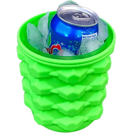 

Ice Cube Mold Ice Trays Large Silicone Ice Bucket (2 in 1) Ice Cube Maker Round Portable