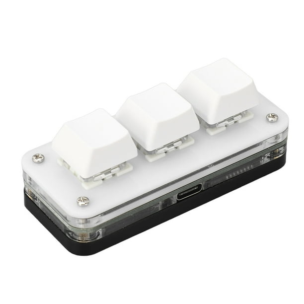 Mini Teclado De 3 Teclas Teclado Mecánico Para Juegos USB Teclado Macro Programable Con Interruptor Azul Retroiluminado RGB Para PC Trabajo De Oficina Y Juegos ABS Tres Teclas