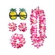 thumbnail image 4 of Conjunto de collar hawaiano para disfraz, accesorio ajustable para playa, para decoraciones elegantes Rosa roja, 4 of 8