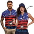 thumbnail image 2 of Aplkyhs American Flag Bald Eagle Matching Golf Shirts for Couple His and Hers Golf Shirts 4-Way Stretch Matching Mens Hawaiian Shirt Suitable for Tennis Enthusiasts Lightweight, 2 of 6