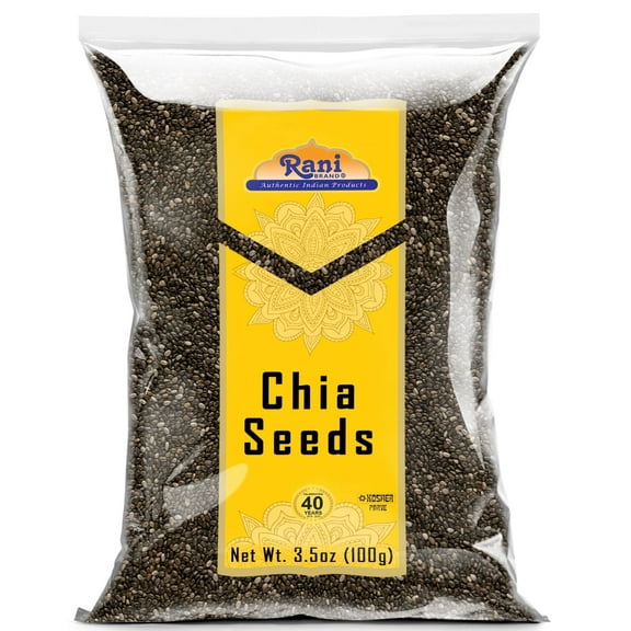 Rani Chia Seeds 3.5oz (100g) ~ All Natural | Vegan | Gluten Friendly | Non-GMO | Kosher | Indian Origin