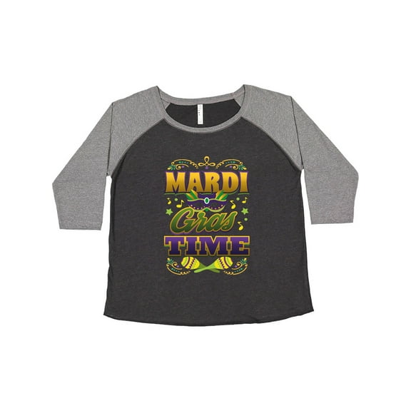 Inktastic Mardi Gras Time Mask Beads Women's Plus Size T-Shirt
