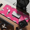 thumbnail image 2 of Long Mouse Pads for Desk,Boston Terrier on Red Background Desk Mats on Top Of Desks, Desk Mouse Pad Extra Large with 3mm Non-Slip Base and Stitched Edge for Gaming,Office,Work,Home 35.4"x15.7", 2 of 6