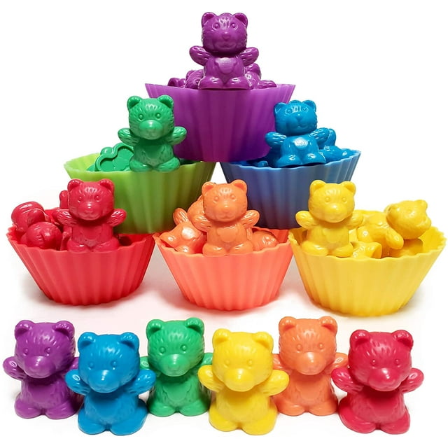 pcs Rainbow Bear Montessori Educational Toys with Stacking Cups Matching Game Color Assortment Children Educational Toys heqiyong LED