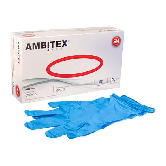 Non-Sterile Powder-Free Blue Nitrile Exam Gloves- Small- 100