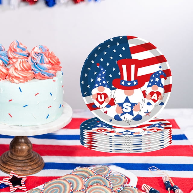 20Pcs Veterans Day Paper Plates Set | Disposable Patriotic Tableware | Food-Grade Sturdy Paper Plates for 4Th of July Independence Day Bbq Parties Memorial Day Celebration