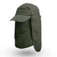 thumbnail image 1 of Gorra para el sol con tapa extraíble para el cuello y la cara, sombrero de pesca de ala ancha Eccomum  Verde, 1 of 7