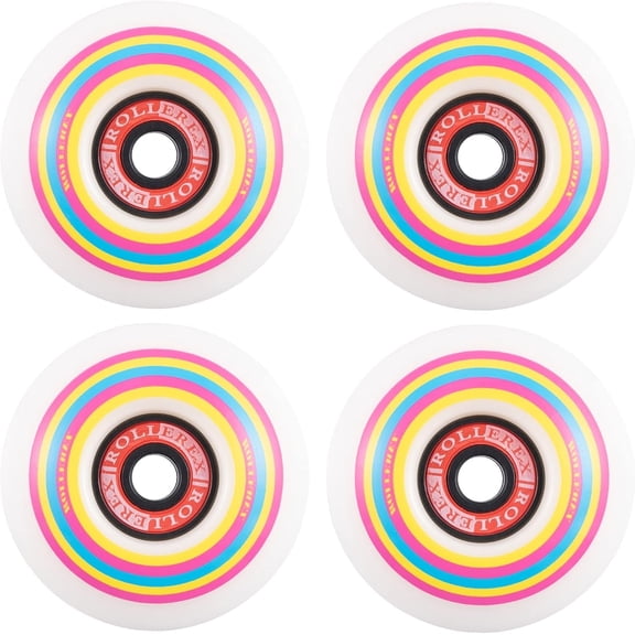 Rollerex Lollipop Boardwalk 92A 52mm Skateboard Wheels 4-Pack with Optional Bearings Set – Durable 32mm Width Cruiser Wheels for Skateboards – Smooth Ride & Easy Installation