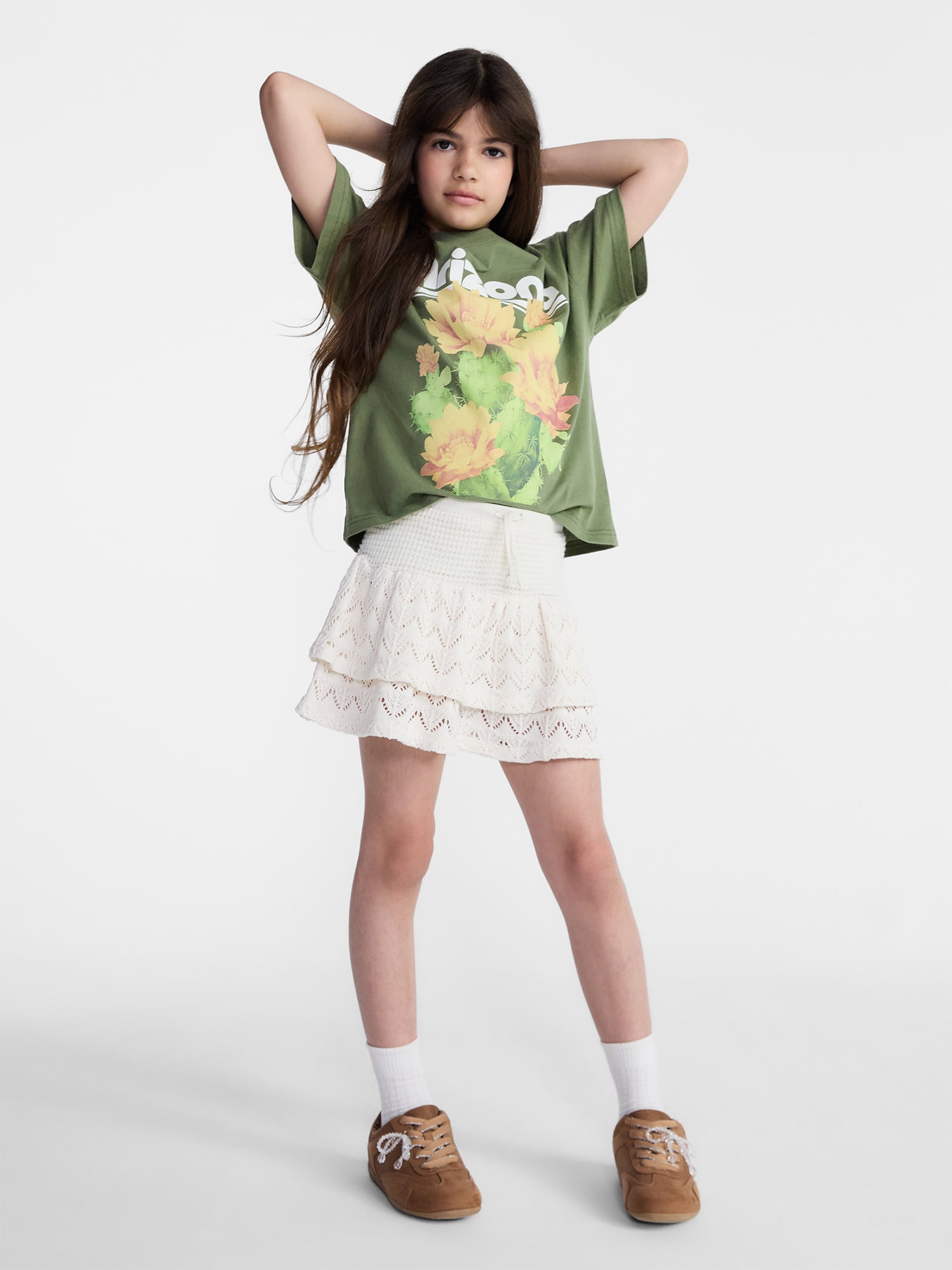 Weekend Academy Girls Pointelle Sweater Skirt, Sizes 4-18