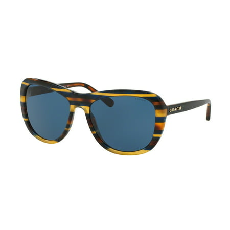 Coach 0HC8202 Full Rim Square Womens Sunglasses - Size 57 (Blue Solid)