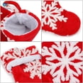 thumbnail image 4 of Deago 20" Christmas Stockings Faux Fur White Snowflake Large Fluffy Xmas Stocking Hanging Ornaments Candy Gift Bags for Christmas Decorations (Red), 4 of 8