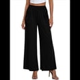 thumbnail image 3 of Pantalones de Yoga de Pierna para Mujer, Informales, Holgados y Cómodos, de Cintura Alta, con Bolsillos. Negro L, 3 of 7