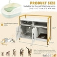 thumbnail image 3 of Gymax Large Litter Box Enclosure Cat Wooden Storage Cabinet with 2 Doors Marble White, 3 of 10