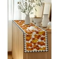 thumbnail image 5 of Table Runner 108 Inches Long for Kitchen Dining, Orange Pumpkin Fall Dresser Scarf Farmhouse, Dining Table Decorations for Wedding/Parties, Thanksgiving Black White Plaid Farmhouse 13 x 108 In, 5 of 9