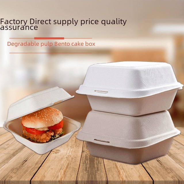 Caja de pastel desechable, caja de bento, caja de hamburguesa, caja de embalaje para llevar, libro, caja fulei, caja de fruta, caja de almuerzo verde