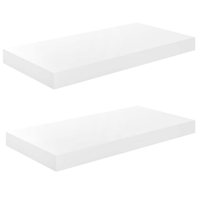 Estantes de Pared Casafoyer Alto Brillo Blanco 50x23x4 cm MDF 2 unidades