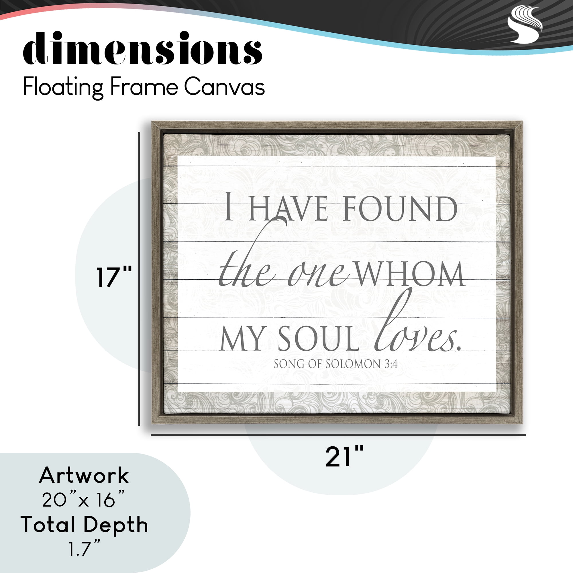 Stupell Industries The One Whom My Soul Loves Brown Framed Floater Canvas Wall Art, design by SD Graphics Studio