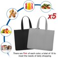 thumbnail image 3 of Bolsas reutilizables para compras de comestibles WISELIFE, paquete de 10 (gris y negro), 3 of 7