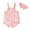 Pink, variant on Bagilaanoe Newborn Baby Girl Rompers Flower Print Sleeveless Bodysuits + Headband 3M 6M 12M 18M Infant Summer One Piece Jumpsuit
